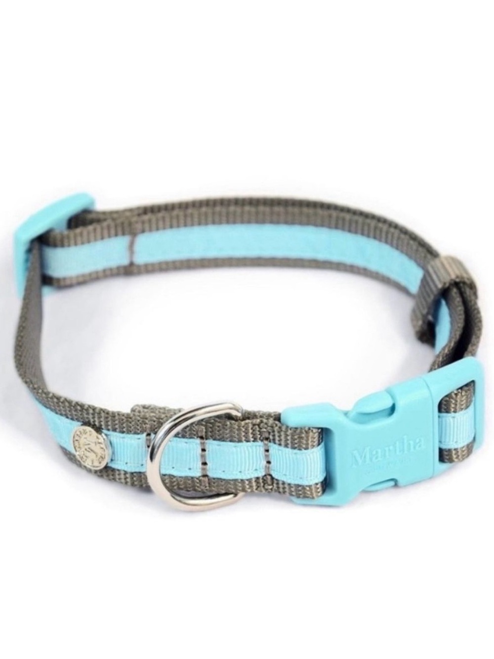 Martha Stewart Dog Collar adjustable nylon blue size 14 NEW